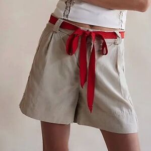 Free People Perfect Prep Trouser Shorts - Light Sand